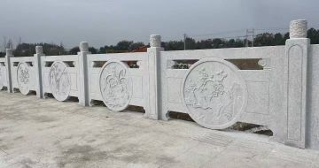 威海芝麻白河道栏杆 石材栏杆