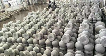 威海芝麻白圆球 石球 挡车球