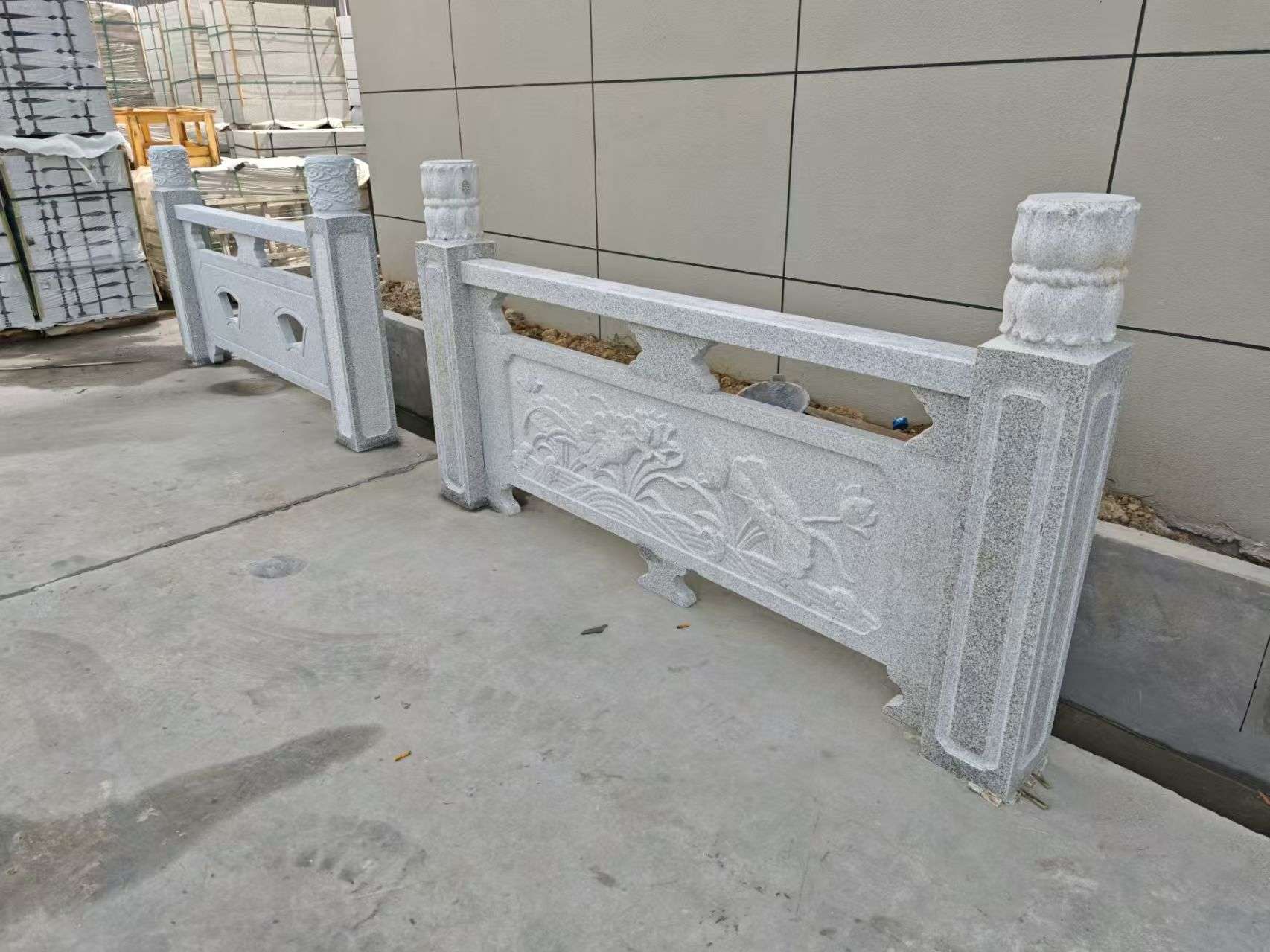 威海芝麻白河道栏杆 石材栏杆