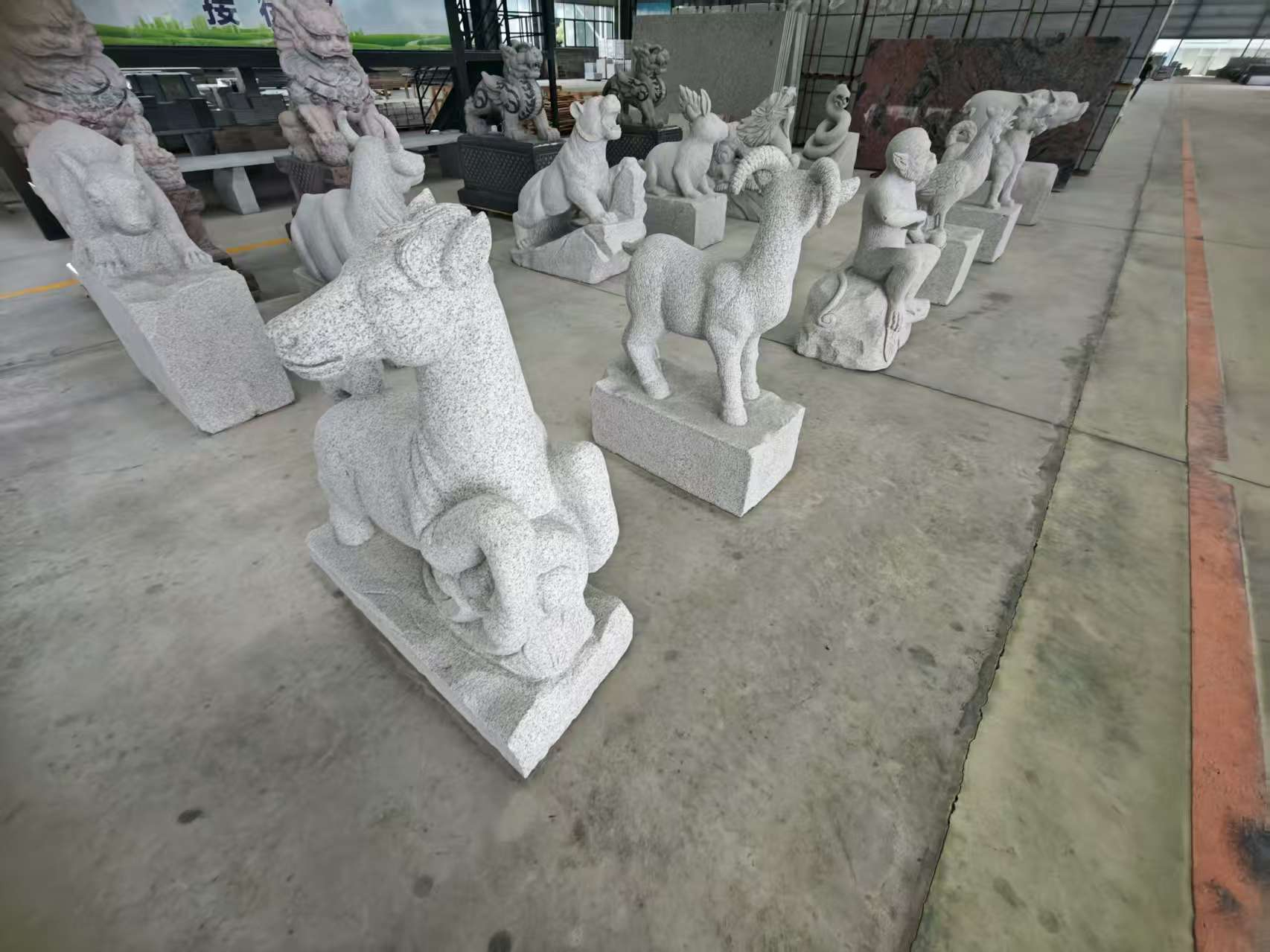 威海芝麻白雕刻 十二生肖 异形雕刻