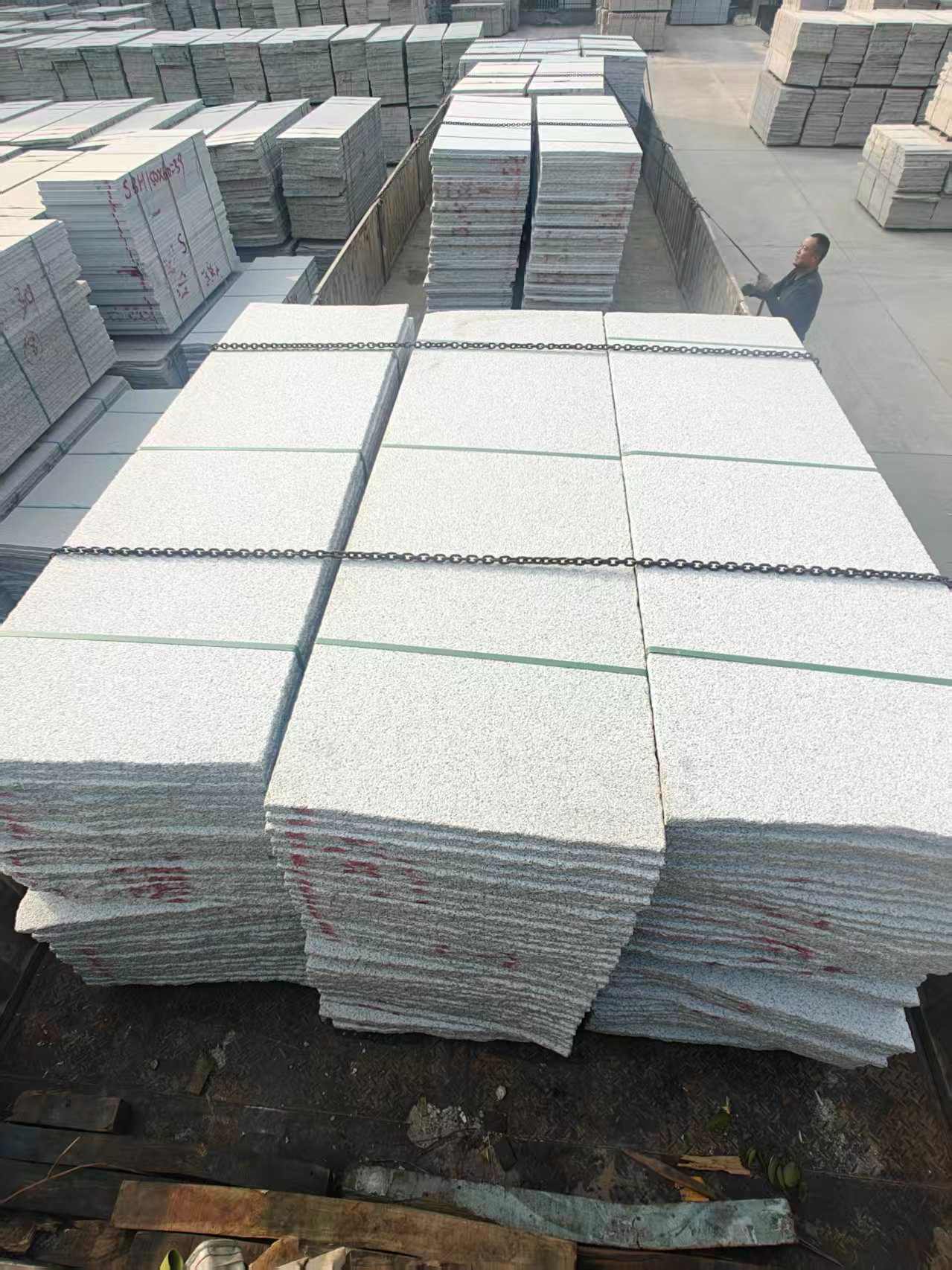 威海芝麻白毛板，石材毛板