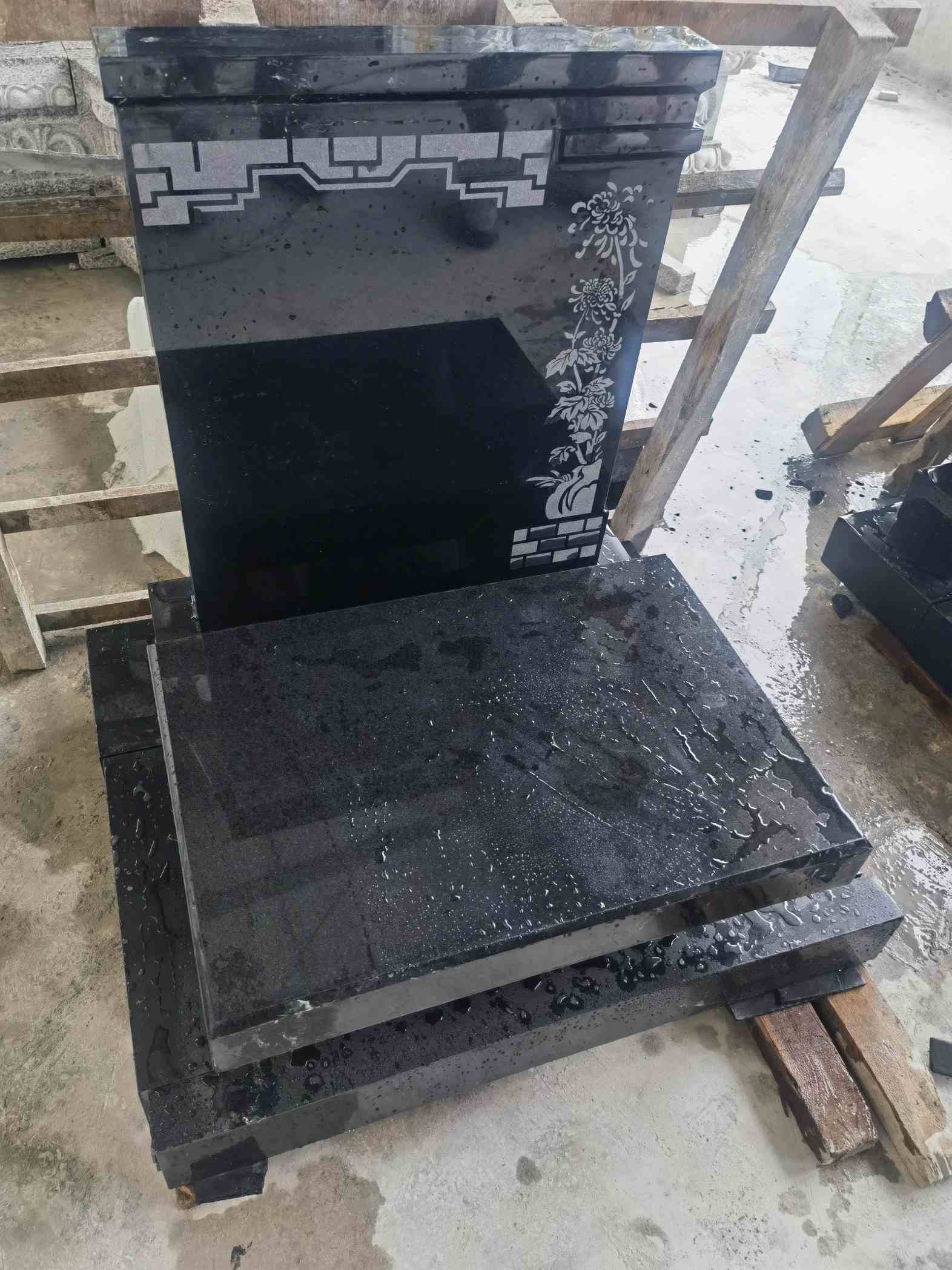 威海花岗岩墓碑石 墓碑 套墓