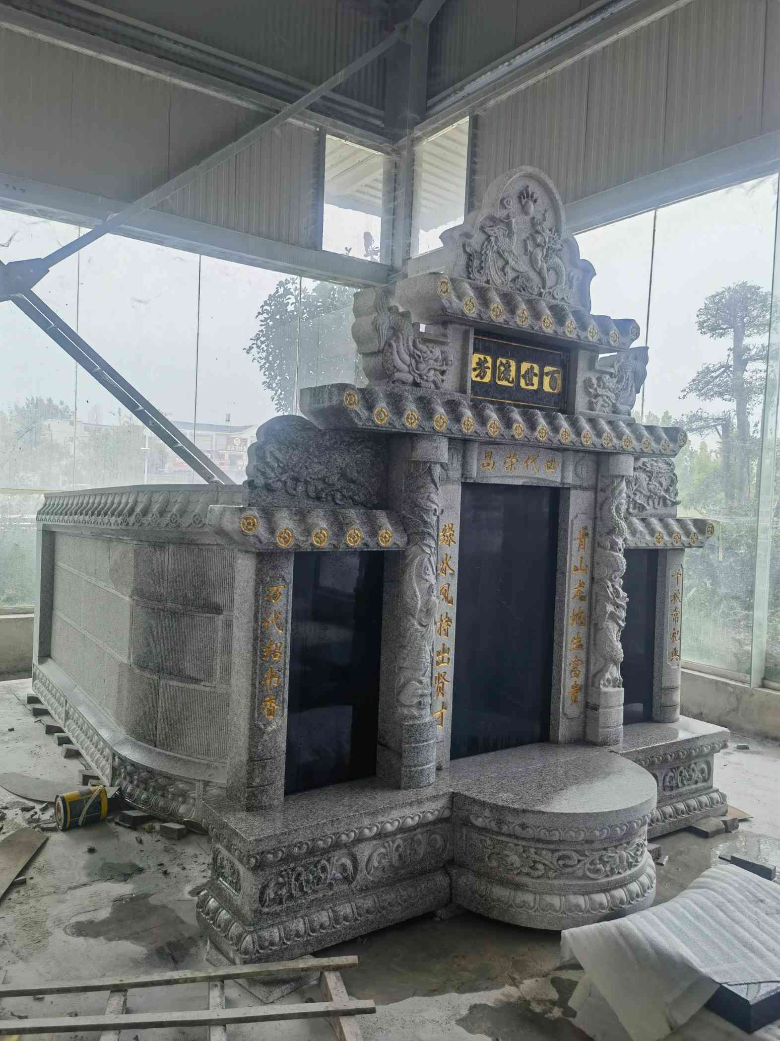 威海套墓 墓碑 围坟石 异形定制